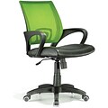 Lumisource Leatherette Mid Back Officer Chair, Green