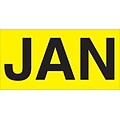 Tape Logic 3 x 2 Rectangle JAN Months of the Year Label, Fluorescent Yellow, 500/Roll