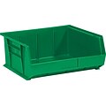 Partners Brand 14 3/4 x 16 1/2 x 7 Plastic Stack and Hang Bin Quill Brand, Green, 6/Case