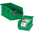 Partners Brand 14 3/4 x 5 1/2 x 5 Plastic Stack and Hang Bin Quill Brand, Green, 12/Case