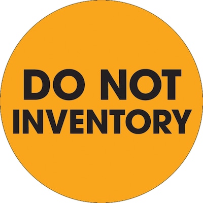 Tape Logic 2 Circle Do Not Inventory Label, Fluorescent Orange, 500/Roll