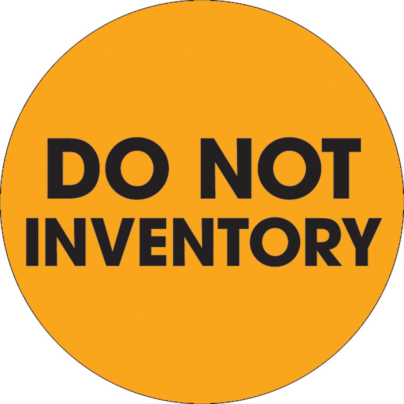 Tape Logic 2 Circle Do Not Inventory Label, Fluorescent Orange, 500/Roll