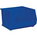 Partners Brand 18 x 16 1/2 x 11 Plastic Stack and Hang Bin Quill Brand, Blue, 3/Case