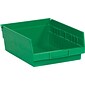 Quill Brand 11 5/8" x 11 1/8" x 4" Plastic Shelf Bin, Green, 8/Case (BINPS105G)