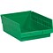 Quill Brand 11 5/8 x 11 1/8 x 4 Plastic Shelf Bin, Green, 8/Case (BINPS105G)
