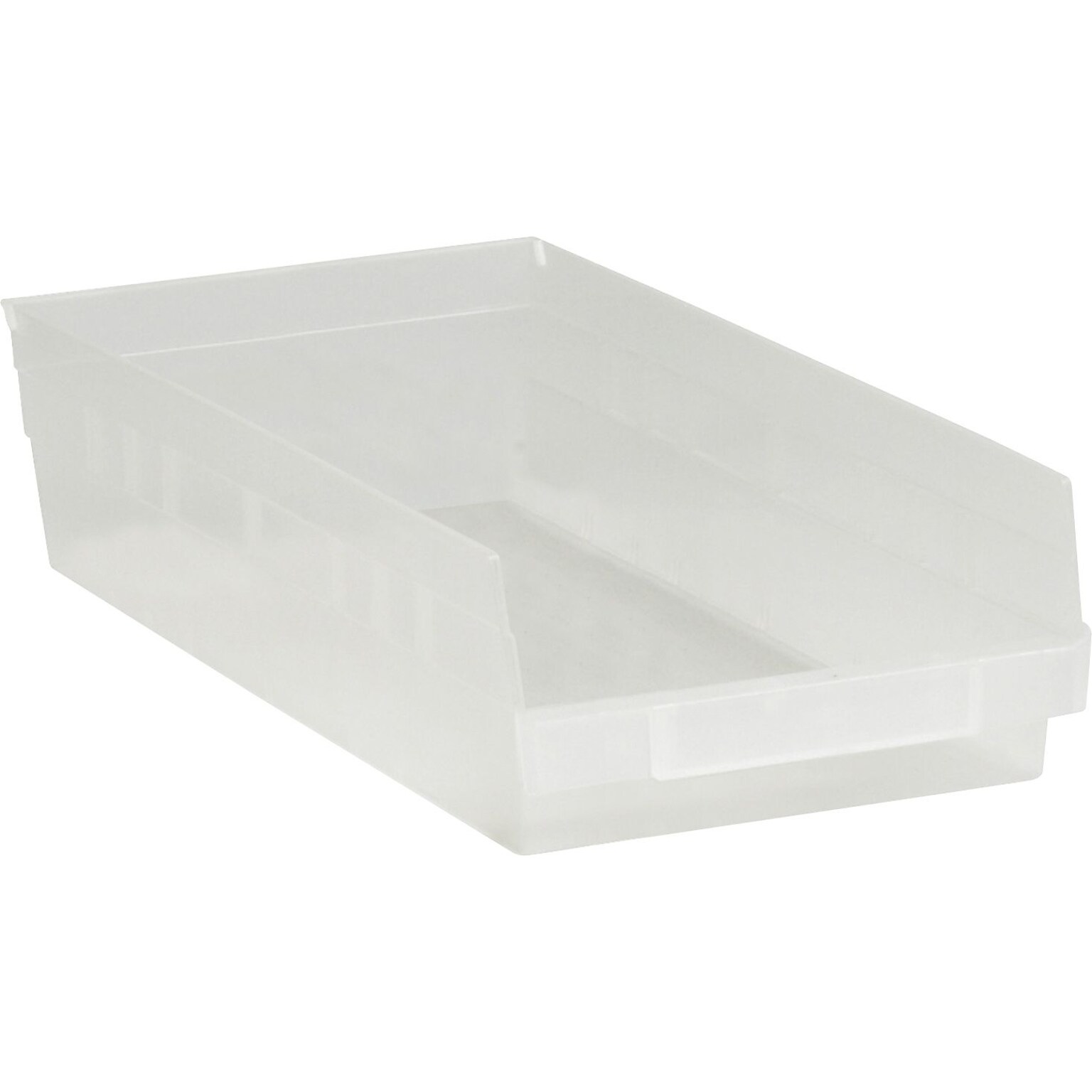 Quill Brand 17 7/8 x 8 3/8 x 4 Plastic Shelf Bin, Clear, 10/Case (BINPS113CL)