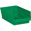 Partners Brand 11 5/8 x 6 5/8 x 4 Plastic Shelf Bin Quill Brand, Green, 30/Case