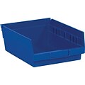 Quill  Brand 11 5/8 x 11 1/8 x 4 Plastic Shelf Bin, Blue, 8/Case (BINPS105B)