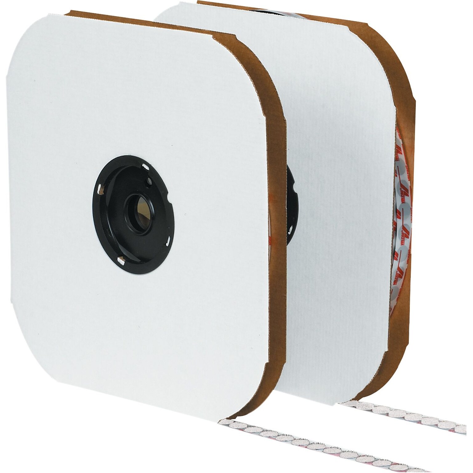 Velcro Loop Only Round Dots 1 3/8 Dia. Sticky Back Hook & Loop Fastener, White, 600/Carton (VEL148)