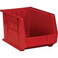 Partners Brand 18 x 11 x 10 Plastic Stack and Hang Bin Quill Brand, Red, 4/Case