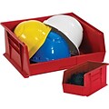 Partners Brand 16 x 11 x 8 Plastic Stack and Hang Bin Quill Brand, Red, 4/Case
