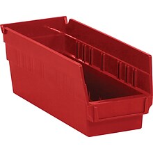 Quill Brand 11 5/8 x 4 1/8 x 4 Plastic Shelf Bin, Red, 36/Case (BINPS102R)