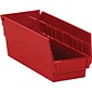 Quill Brand 11 5/8" x 4 1/8" x 4" Plastic Shelf Bin, Red, 36/Case (BINPS102R)