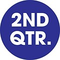Tape Logic 2 Circle 2ND QTR. Quarter Label, Dark Blue, 500/Roll