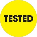 Tape Logic 2 Circle Tested Inventory Label, Fluorescent Yellow, 500/Roll