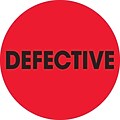 Tape Logic 2 Circle Defective Inventory Label, Fluorescent Red, 500/Roll
