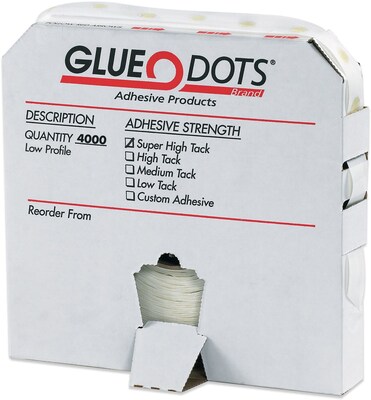 Glue Dots® 1/4" Super High Tack Glue Dots, Low Profile, 4000/Case (GD112)