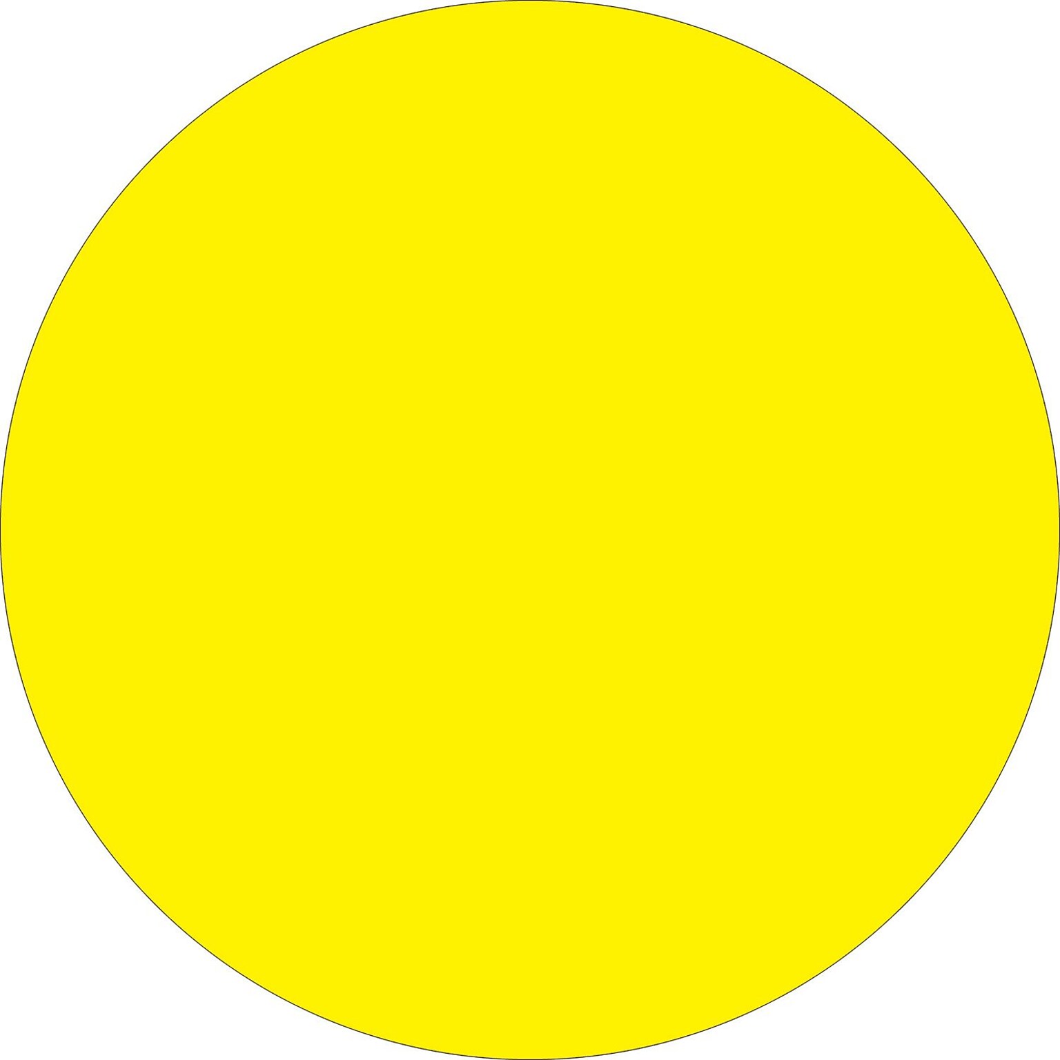 Tape Logic 2 Circle Inventory Label, Fluorescent Yellow, 500/Roll