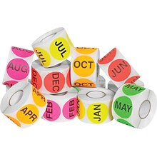 Tape Logic 2 Circle Easy Order Packs Months of The Year Pre Printed Inventory Label, 12/Case