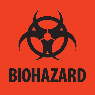 Tape Logic™ Biohazard Regulated Label, 4 x 4, 500/Roll