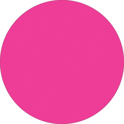 Tape Logic 1 Circle Inventory Label, Fluorescent Pink, 500/Roll