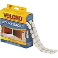 Velcro® Brand Sticky Back Round Dots 3/4 Hook & Loop Fastener, White, 200/Pk (VEL153)