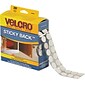 Velcro® Brand Sticky Back Round Dots 3/4" Hook & Loop Fastener, White, 200/Pk (VEL153)