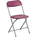 Flash Furniture HERCULES™ Plastic Armless Folding Chair; Premium Burgundy; 24/Pack
