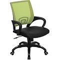 Flash Furniture Mid Back Mesh Computer Chair With Black Leather Seat, Green