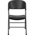 Flash Furniture HERCULES™ Plastic Armless Folding Chair With Charcoal Frame; Black; 24/Pack