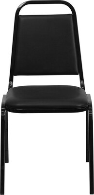 Flash Furniture HERCULES™ 18H Vinyl Black Frame Trapezoidal Back Banquet Chair; Black; 20/Pack