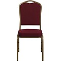 Flash Furniture HERCULES™ Fabric Gold Frame Crown Back Banquet Chair; Burgundy; 10/Pack