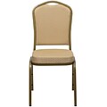 Flash Furniture HERCULES™ Fabric Gold Frame Crown Back Banquet Chair; Beige; 20/Pack