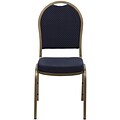 Flash Furniture HERCULES™ Fabric Gold Frame Dome Back Banquet Chair; Navy; 10/Pack