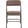 Flash Furniture HERCULES™ Curved Triple Braced Fabric Armless Folding Chair; Beige; 52/Pack