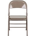 Flash Furniture HERCULES™ Steel Armless Folding Chair; Beige; 40/Pack