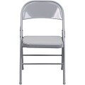 Flash Furniture HERCULES™ Triple Braced & Quad Hinged Steel Armless Folding Chair; Gray; 80/Pack