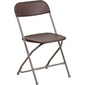 Flash Furniture HERCULES™ Plastic Armless Folding Chair; Premium Brown; 4/Pack