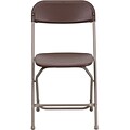 Flash Furniture HERCULES™ Plastic Armless Folding Chair; Premium Brown; 32/Pack