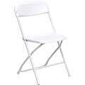 Flash Furniture HERCULES™ Plastic Armless Folding Chair; Premium White; 4/Pack
