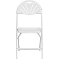 Flash Furniture HERCULES™ Plastic Armless Folding Chair With Fan Back; White; 32/Pack
