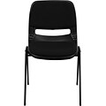 Flash Furniture HERCULES™ Padded Seat and Back Plastic Ergonomic Shell Stack Chair; Black; 30/Pack