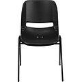 Flash Furniture HERCULES™ Plastic Ergonomic Shell Stack Chair; Black; 30/Pack