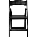 Flash Furniture HERCULES™ Vinyl Armless Folding Chair With Beech Wood Frame; Black; 40/Pack