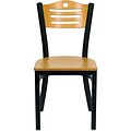 Flash Furniture HERCULES™ Wood Slat Back Metal Restaurant Chair; Natural; 24/Pack