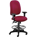 OFM AirFlo Polyester Task Chair and Drafting Kit with Adjustable Arms, Wine (125-DK-803)