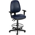 OFM Straton Vinyl Task Chair With Arms and Drafting Kit; Navy