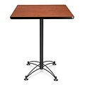 OFM 41 x 30 x 30 Square Laminate Black Base Cafe Height Table, Cherry