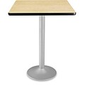 OFM 41 1/4 x 30 x 30 Square Laminate Flip-Top Folding Cafe Table, Oak