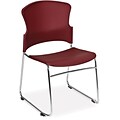 OFM Multi-Use Stack Chair with Plastic Seat and Back, Wine, Pack of 4, (310-P-4PK-A10)